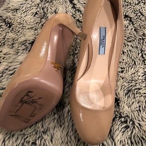 Nude Prada pumps